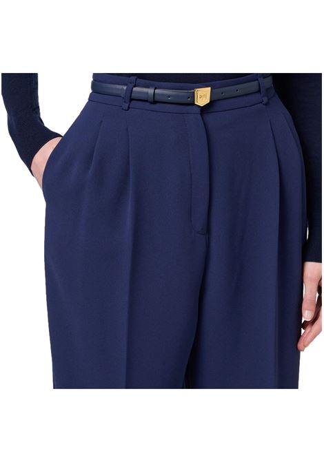 Crepe trousers with belt and embroidery ELISABETTA FRANCHI | Trousers | PA02846E2B75